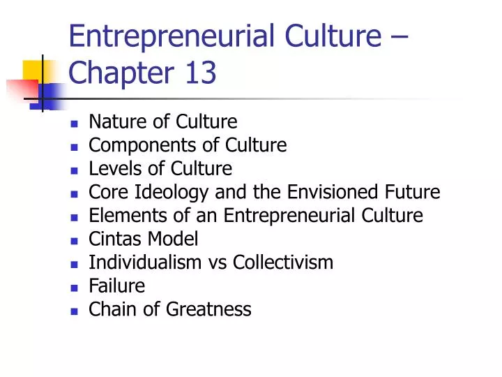 entrepreneurial culture chapter 13