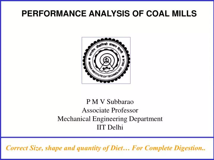 performance analysis of coal mills