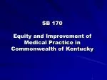 SB 170 Equity and Improvement of Medical Practice in Commonwealth of Kentucky
