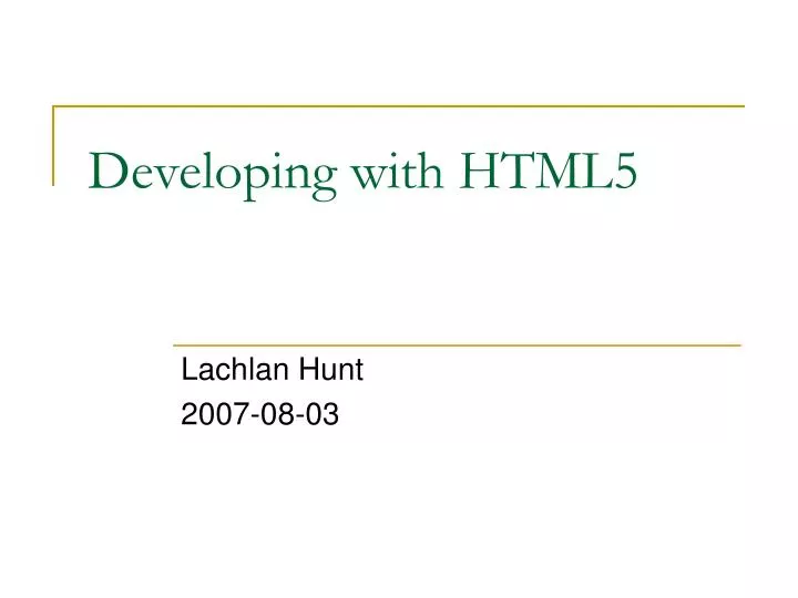 developing with html5