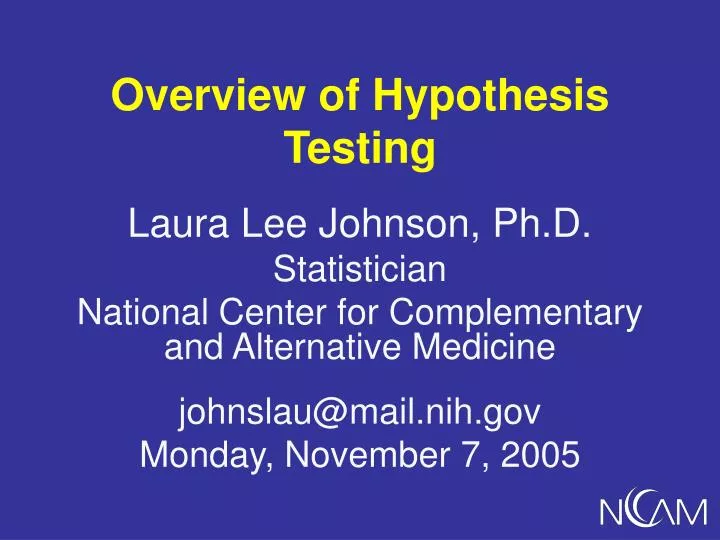 overview of hypothesis testing