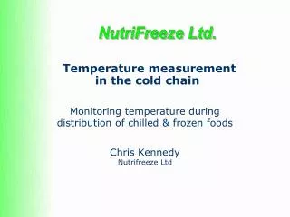 Temperature measurement in the cold chain