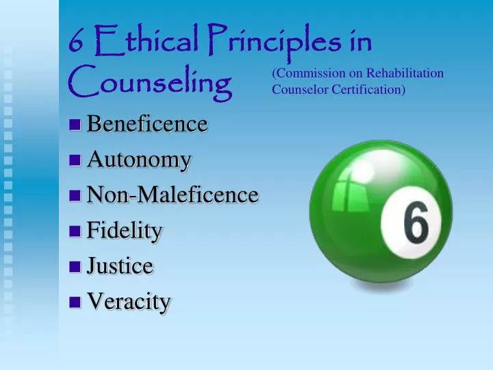 6 ethical principles in counseling