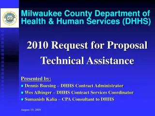 Milwaukee County Department of Health &amp; Human Services (DHHS)
