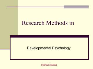 Research Methods in