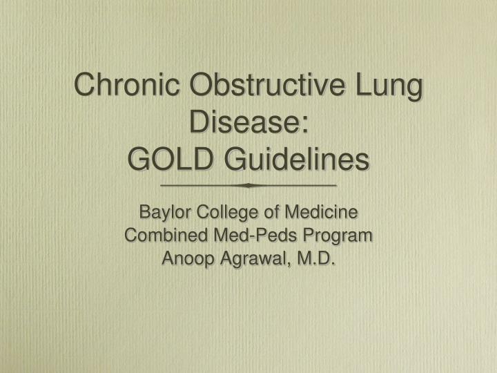 chronic obstructive lung disease gold guidelines