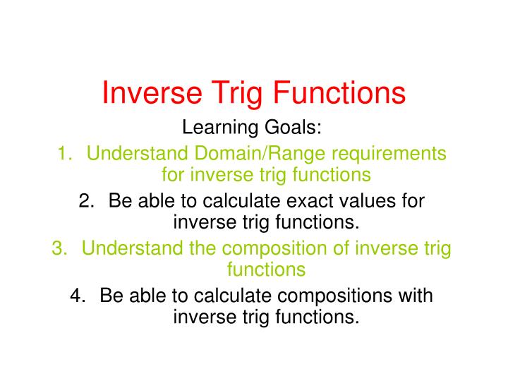 inverse trig functions