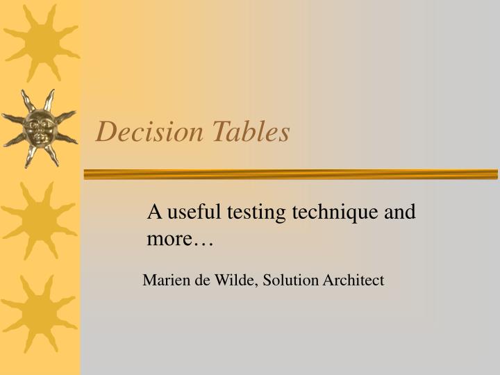 decision tables