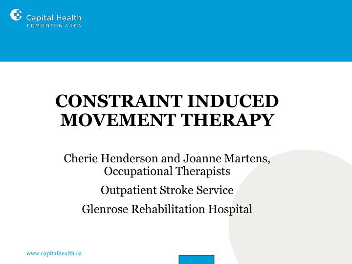 constraint induced movement therapy cimt