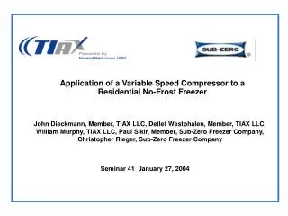 Application of a Variable Speed Compressor to a Residential No-Frost Freezer