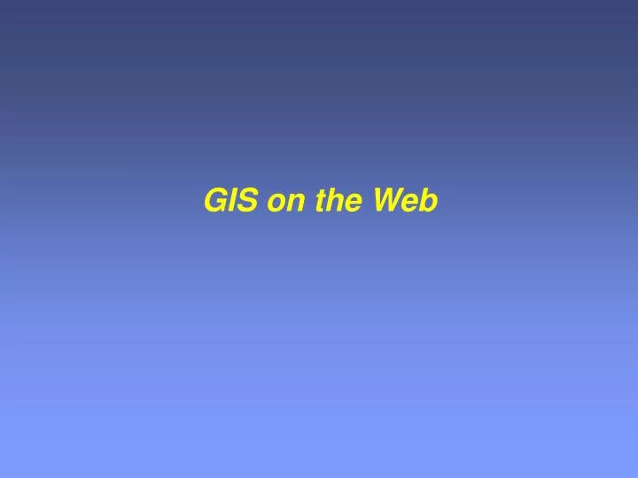 gis on the web