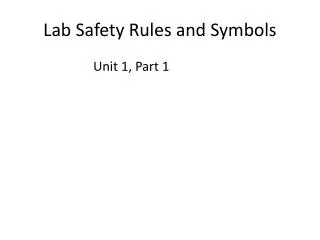 Lab Safety Rules and Symbols