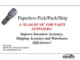Paperless Pick/Pack/Ship
