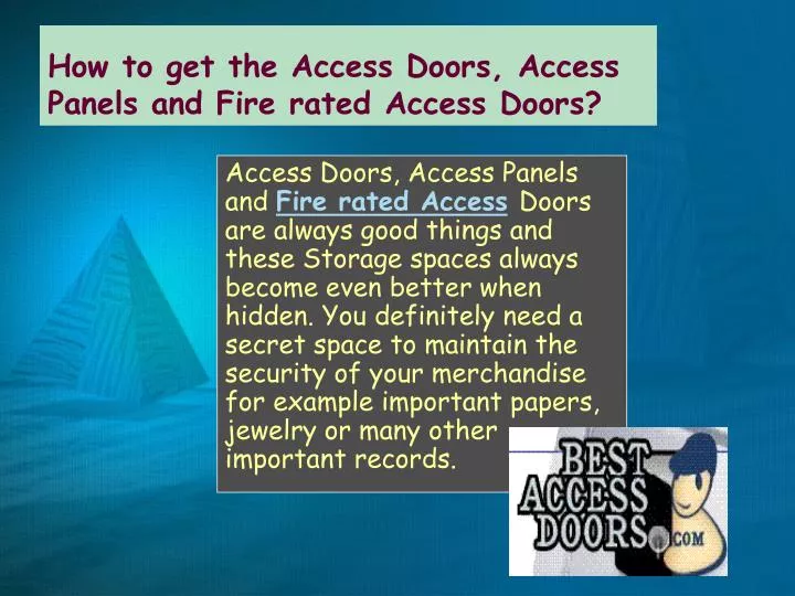 how to get the access doors access panels and fire rated access doors
