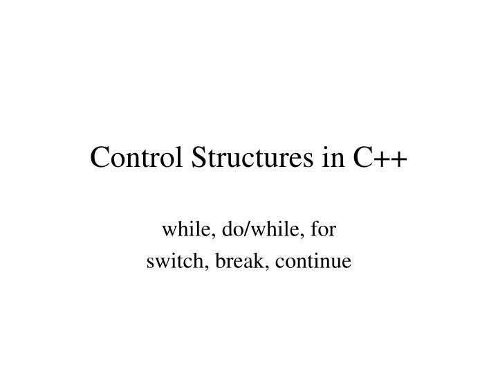 control structures in c