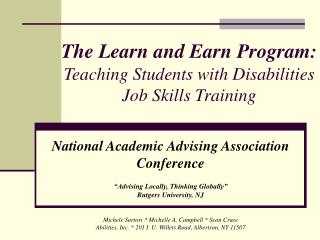 The Learn and Earn Program: Teaching Students with Disabilities Job Skills Training