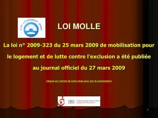 LOI MOLLE