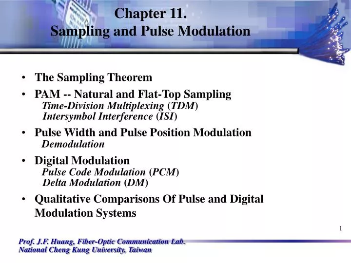 chapter 11 sampling and pulse modulation