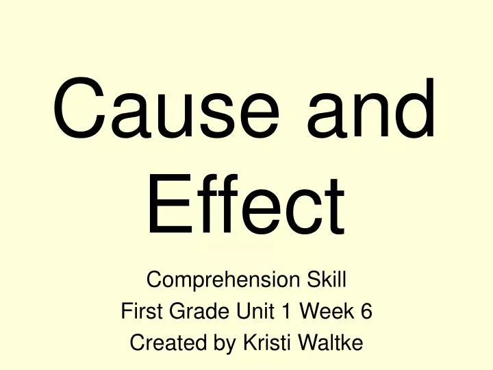 cause and effect