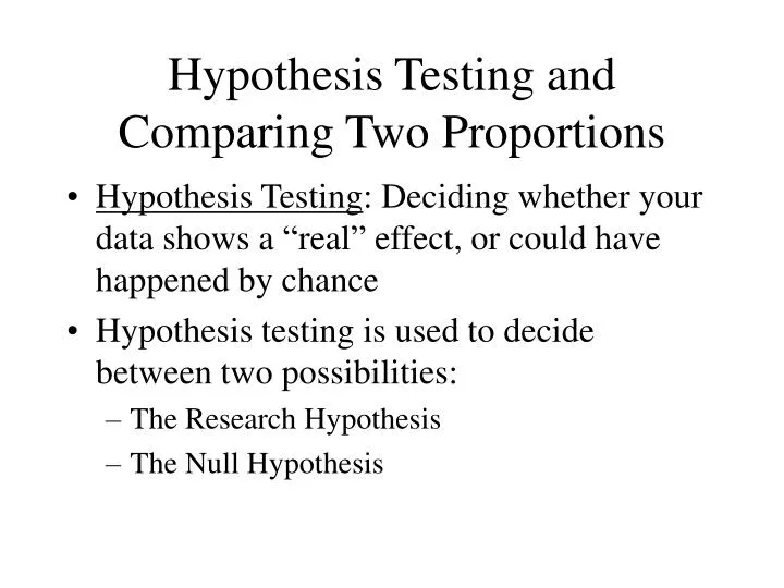 hypothesis testing and comparing two proportions