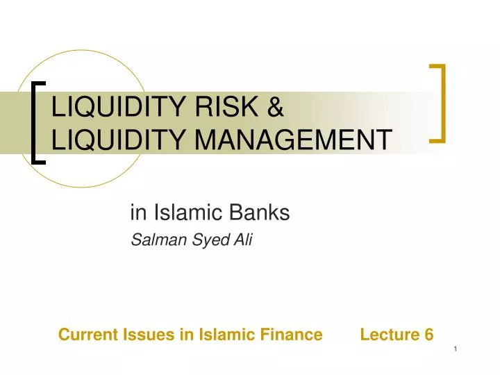 liquidity risk liquidity management