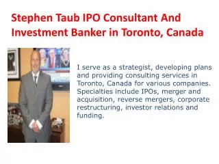 Stephen Taub Investment Banker