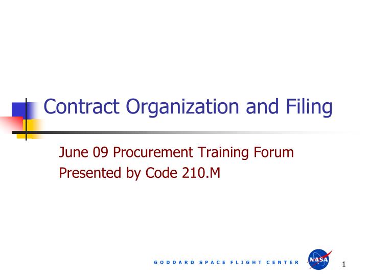 contract organization and filing