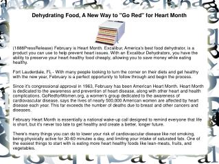 Dehydrating Food, A New Way to "Go Red" for Heart Month