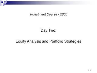 Investment Course - 2005