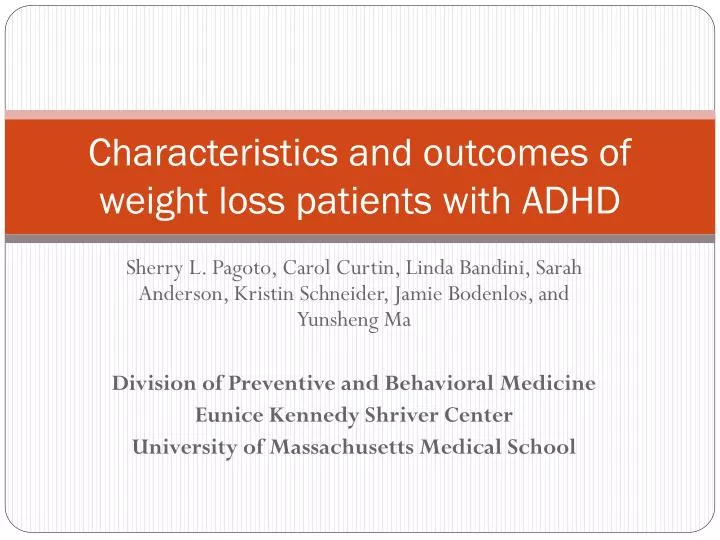 characteristics and outcomes of weight loss patients with adhd