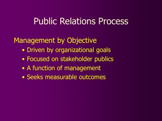 Public Relations Process