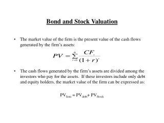 Bond and Stock Valuation