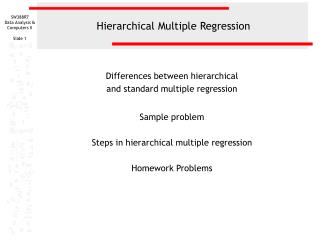 Hierarchical Multiple Regression