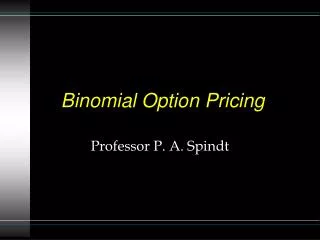 Binomial Option Pricing