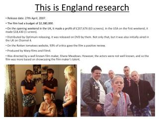 This is England research