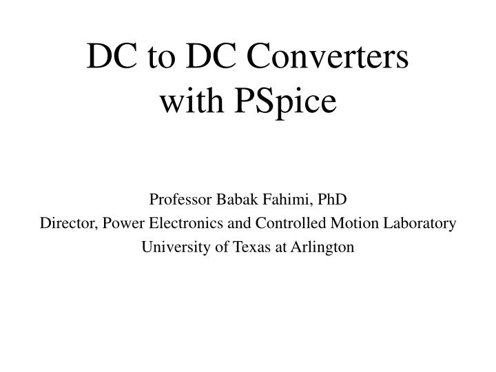 dc to dc converters with pspice