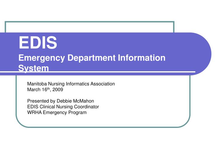 edis emergency department information system