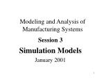 Modeling and Analysis of Manufacturing Systems - slide 1