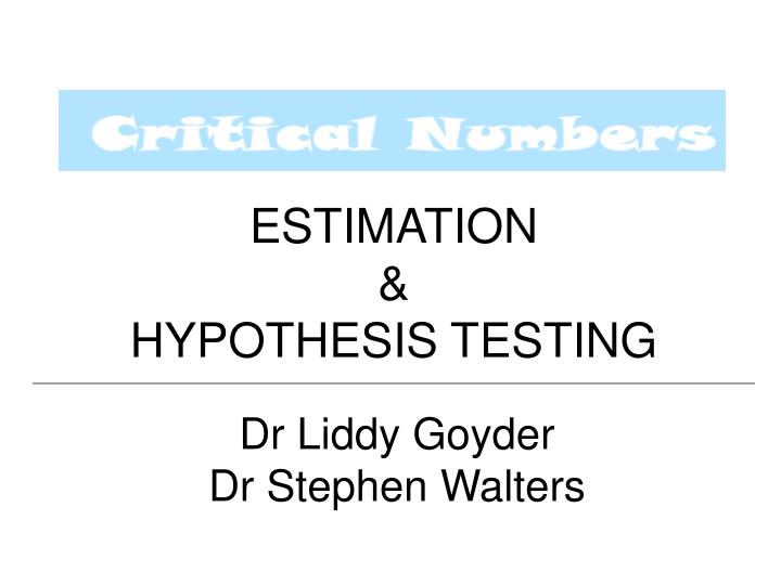 estimation hypothesis testing