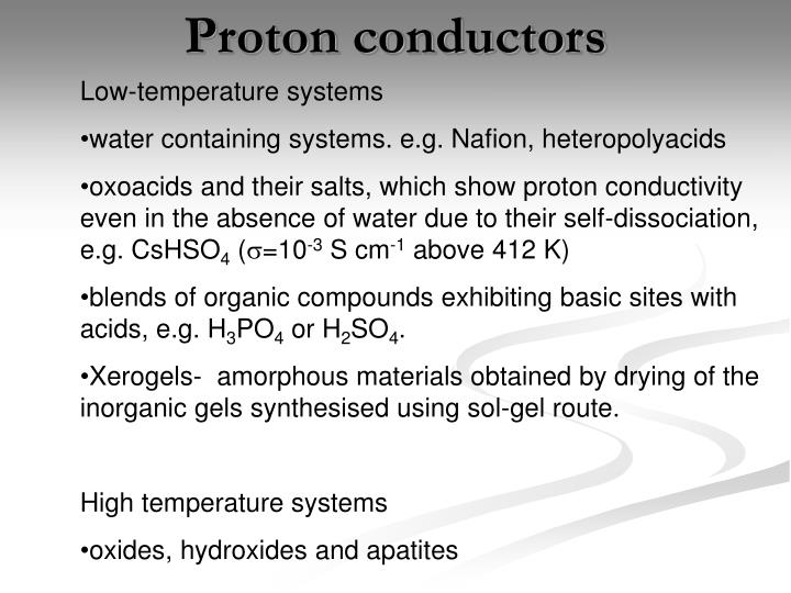 proton conductors