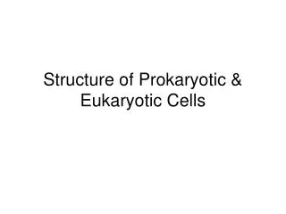 Structure of Prokaryotic &amp; Eukaryotic Cells