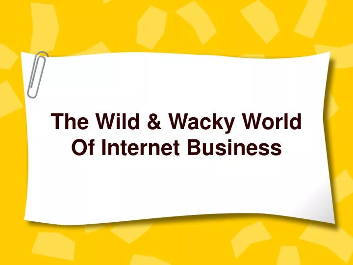 the wild wacky world of internet business