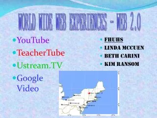 YouTube TeacherTube Ustream.TV Google Video