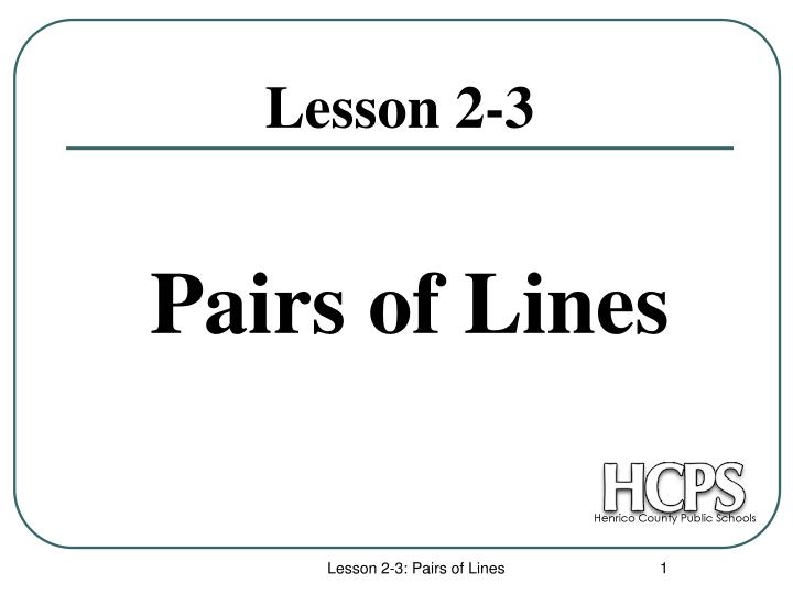 pairs of lines