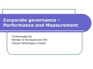 Corporate governance - Performance and Measurement