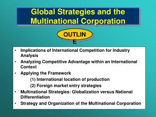 Global Strategies and the Multinational Corporation