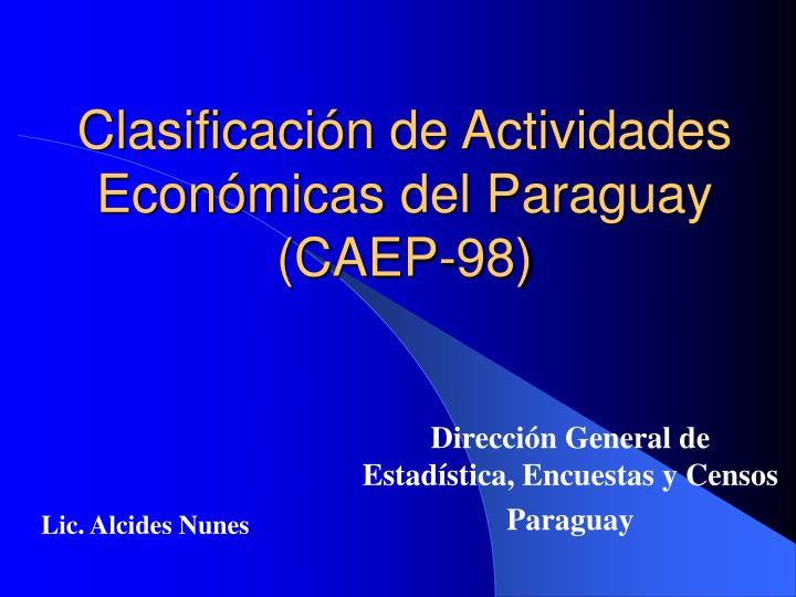 clasificaci n de actividades econ micas del paraguay caep 98