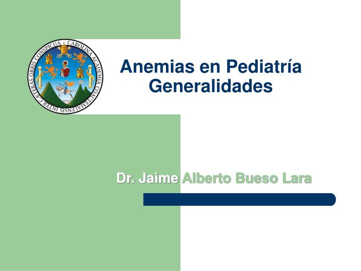 anemias en pediatr a generalidades