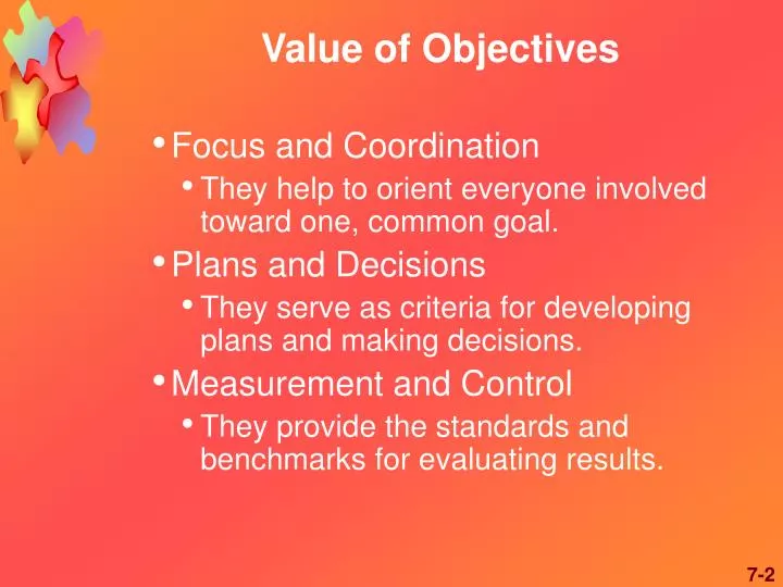 value of objectives
