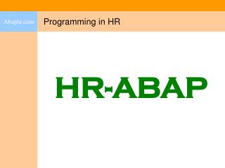 Programming in HR
